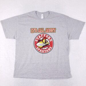 Gildan T-Shirt Stafford Spartans Graphic Men 2XL Gray School Spirit Sport Tee